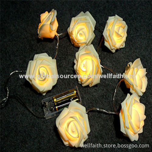 Christmas and Wedding LED String Light with Flower Decorated, 10m 100 LEDs 110/220V Voltage